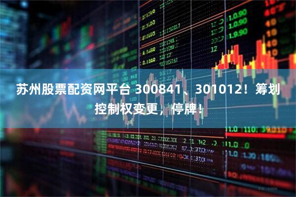 苏州股票配资网平台 300841、301012！筹划控制权变更，停牌！